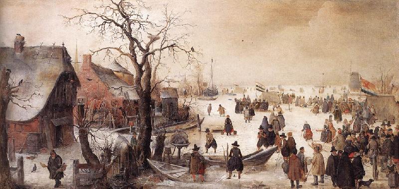 AVERCAMP, Hendrick Winter Scene on a Canal  ggg